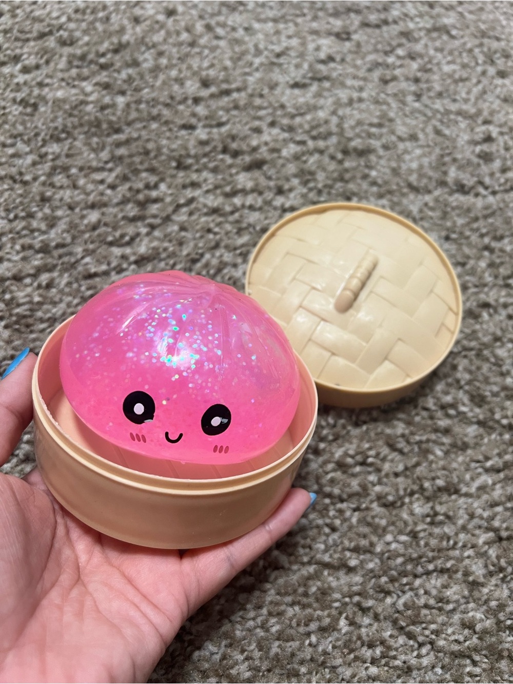 🥟✨ Pink Glitter Mystery Bun Squishy | Sensory Fidget Toy